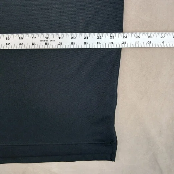 Footjoy Large Mens Polo Shirt Golf Stretch Knit Sand Point CC 24x30 Black - Picture 6 of 12